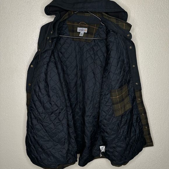 Carhartt Plaid Pawnee With detachable Hood Canvas Jacket 2XL - Picture 4 of 6